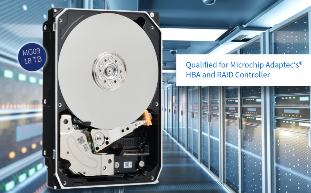 Toshibas neue 18-TB-Festplatten erhalten die Qualifizierung für Adaptec HBAs und RAID-Adapter